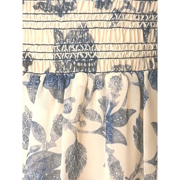 Sachin & Babi Dress Sz Small Blue Floral Shirred Mini w/ Baloon Sleeve Lined NWT - Picture 7 of 16